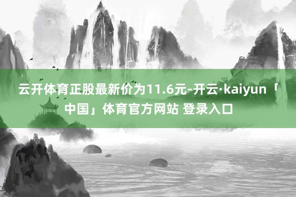 云开体育正股最新价为11.6元-开云·kaiyun「中国」体育官方网站 登录入口