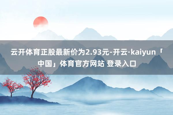 云开体育正股最新价为2.93元-开云·kaiyun「中国」体育官方网站 登录入口